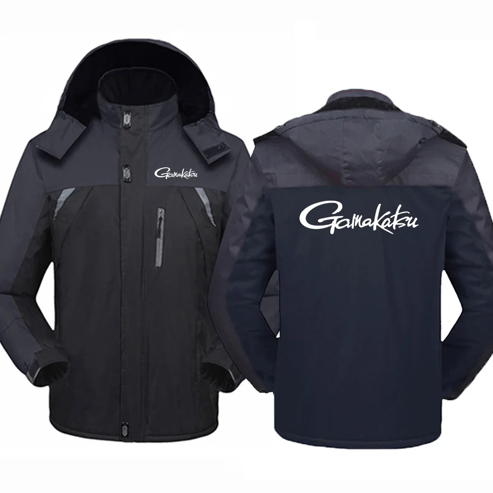

Gamakatsu Fishing Men New Winter Printed Thicken Windbreaker Print Coats Waterproof Warmer Outdoor Comfortable Clothing Jacket