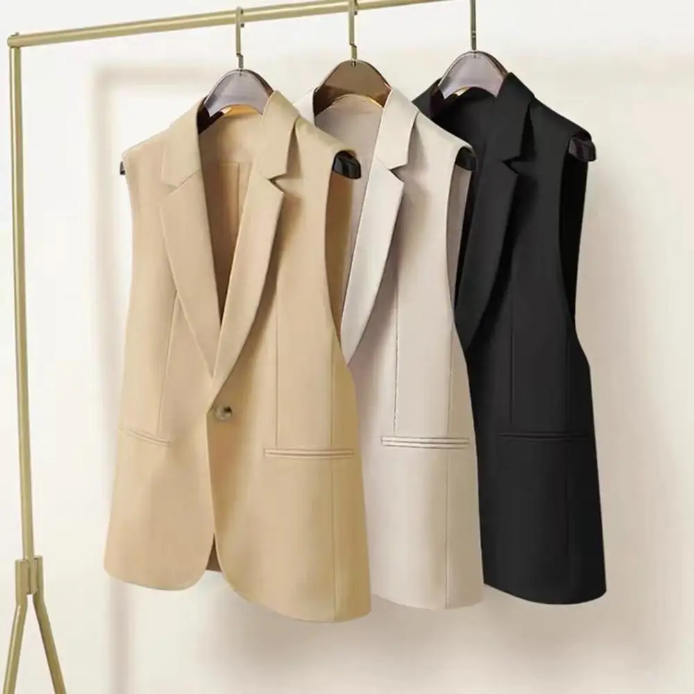 1Pc Soft Lightweight Vest for Women Single Button Closure Women Suit Vest Elegant V Neck Lapel Women's Suit Waistcoat for Formal
1Pc Soft Lightweight Vest for Women Single Button Closure Women Suit Vest Elegant V Neck Lapel Women's Suit Waistcoat for Formal