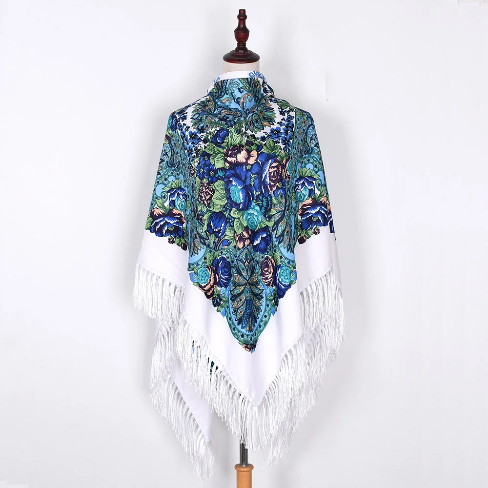 155*155cm Russian Style Floral Print Square Scarf Women Fringed Ukrainian Shawl Babushka Bandana Wraps Beach Travel Shade Shawls
155*155cm Russian Style Floral Print Square Scarf Women Fringed Ukrainian Shawl Babushka Bandana Wraps Beach Travel Shade Shawls