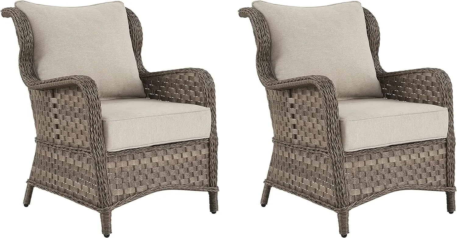 

Фирменный дизайн от Ashley Clear Ridge, уличное плетеное мягкое кресло для отдыха, 2 предмета, цвет коричневый