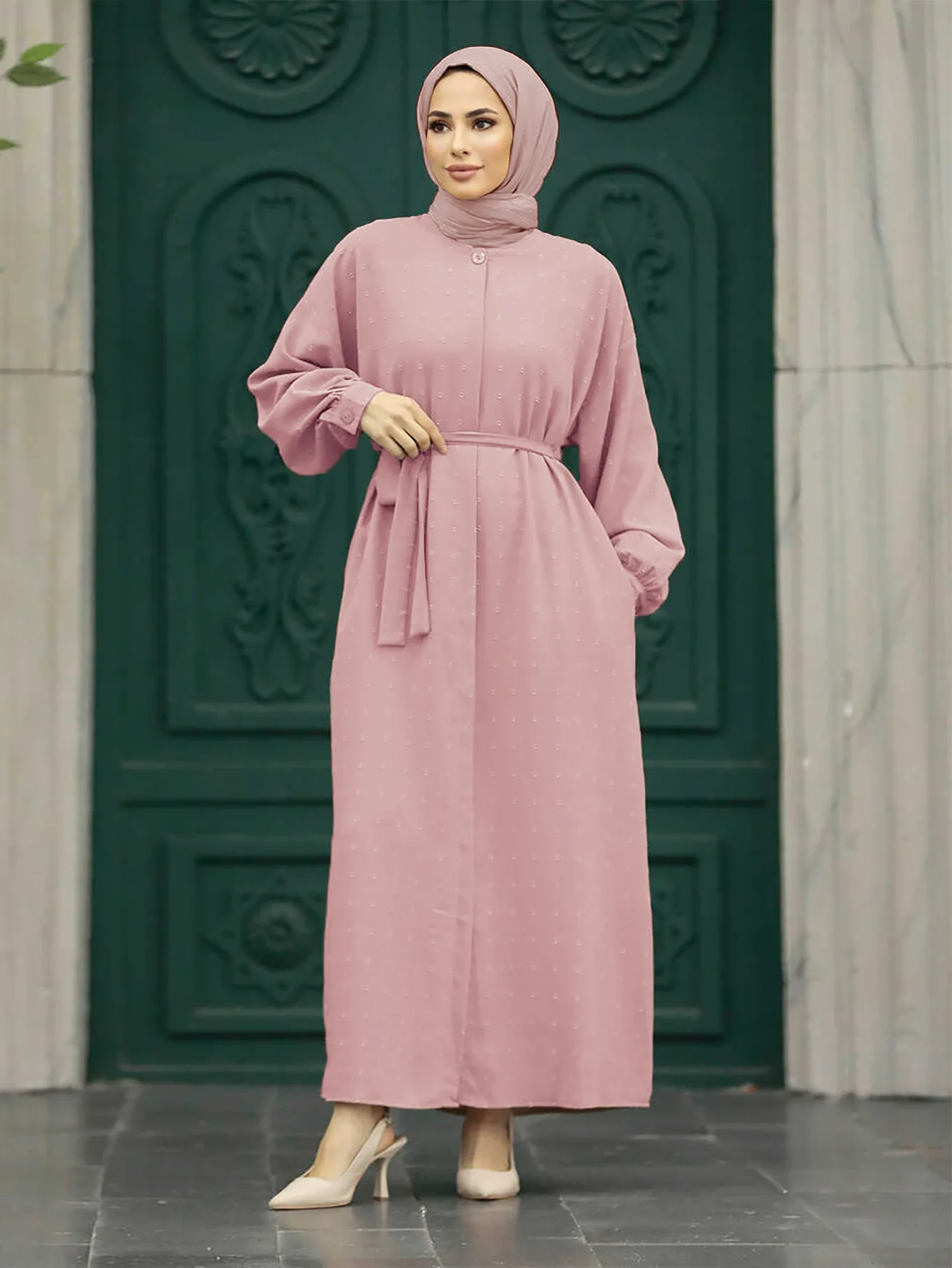 

Новинка 2024, скромная абайя, длинные женские платья макси, Женский кафтан, турецкий исламский арабский халат, Рамадан, рубашка, Дубай, платья Jalabiya