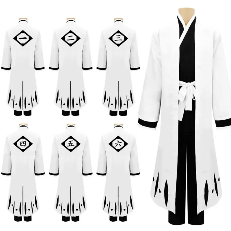 

Bleach Cosplay Costumes Soul Society Gotei 13 Captain Kimono Set Aizen Sousuke Kuchiki Byakuya Halloween Costumes Men Clothing