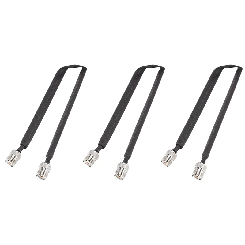 

3X Window Pass Through Flat RF Coaxial Cable SO239 UHF Female To UHF Female 50 Ohm RF Coax Pigtail Extension Cord 20Cm