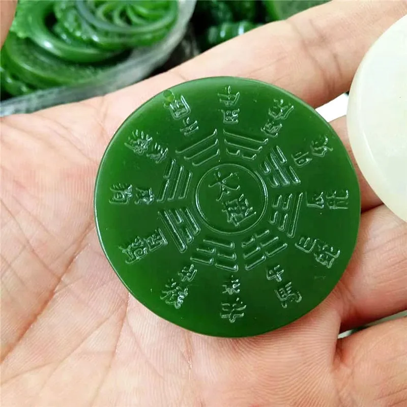 Natural Green Hand Carved Twelve Zodiac Taiji Bagua Jade Pendant Fashion Boutique Jewelry Men's and Women's Bagua Necklace
Natural Green Hand Carved Twelve Zodiac Taiji Bagua Jade Pendant Fashion Boutique Jewelry Men's and Women's Bagua Necklace