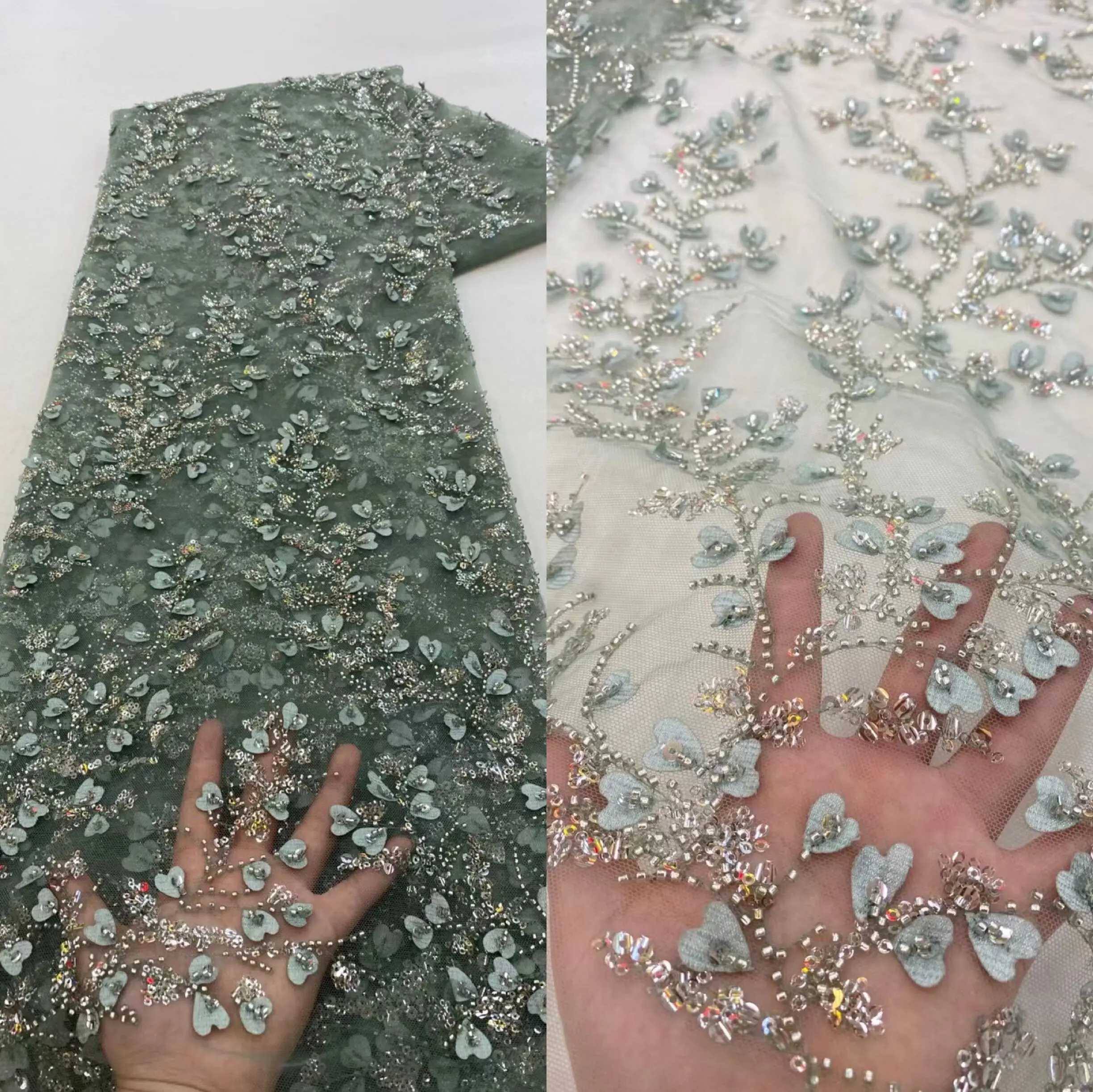 Lace Fabric with sequins S-1219686 Beaded Tulle Lace Fabric Embroidered African Nigerian Fabric For Sewing
Lace Fabric with sequins S-1219686 Beaded Tulle Lace Fabric Embroidered African Nigerian Fabric For Sewing