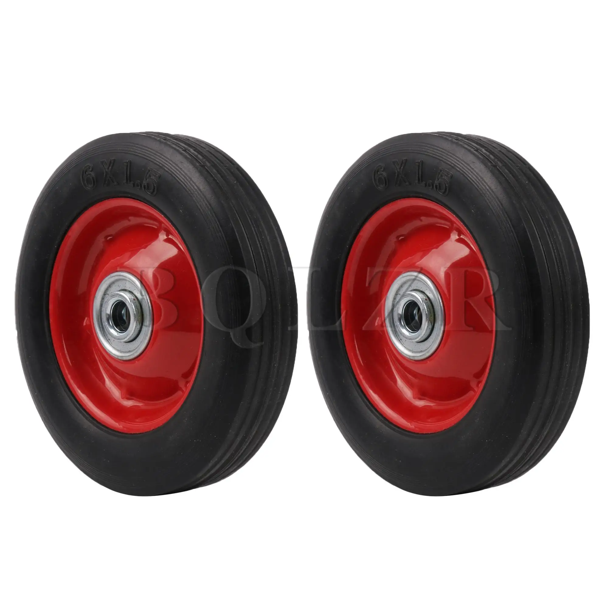 

BQLZR 2Pcs Lawn Mower Rubber Tire Wheel 6 Inches Outer Dia 132.27 LBS Load Red