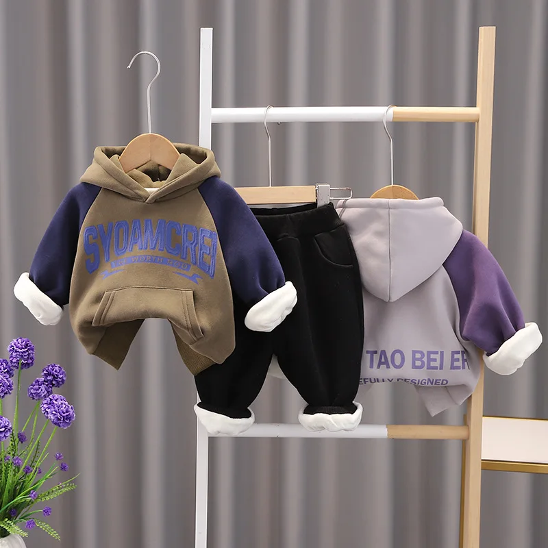 Boys Clothes Sets Winter Children Thick Velvet Hoodies Pants 2pcs Tracksuits For Baby 1 To 5 Years Old Kids Sports Suit Outfits
Boys Clothes Sets Winter Children Thick Velvet Hoodies Pants 2pcs Tracksuits For Baby 1 To 5 Years Old Kids Sports Suit Outfits