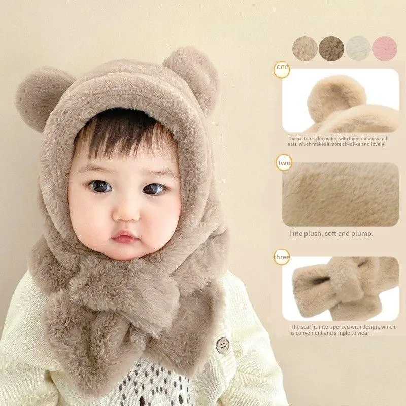 Baby Hats With Scarf Children Bear Ear Protection Cap Infant Bonnet Winter Warm Beanie Toddler Plush Headwear Photography Prop
Baby Hats With Scarf Children Bear Ear Protection Cap Infant Bonnet Winter Warm Beanie Toddler Plush Headwear Photography Prop