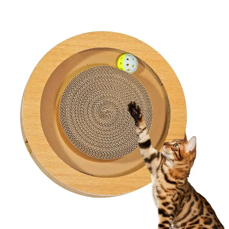 

Cat Scratching Board Scratch Pad With Catnip Bell Ball Cardboard Game Box Multiple Shapes Cat Toys For Relieves Boredom