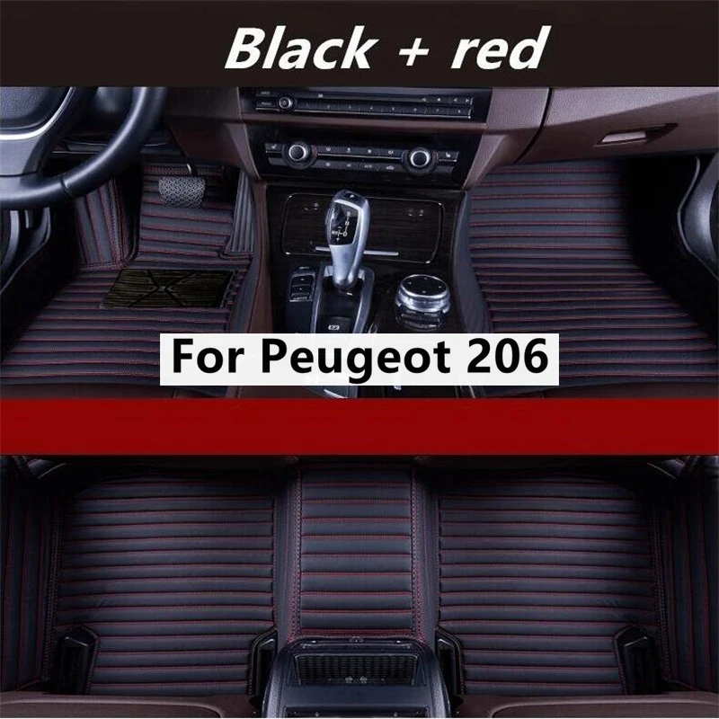 

Transverse grain Custom Car Floor Mats For 2008 Peugeot 206 Auto Accessories Foot Carpet