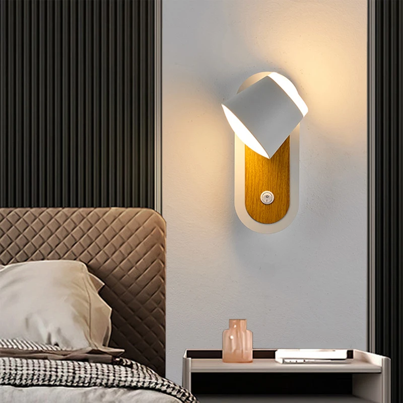 

Bedside wall lamp Postmodern light luxury bedroom warm study living room aisle background wall lamp Nordic personality LED lamp