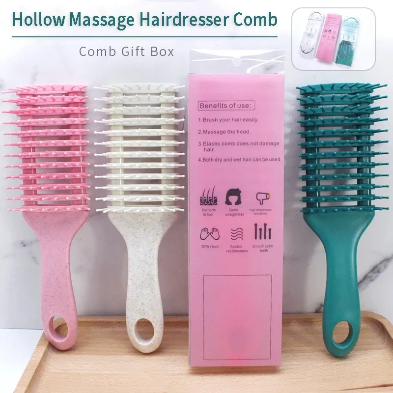 

1pc New Scalp Massage Comb Hair Detangling Brush Straight Hair Skeleton Rib Combs Professional Barber Hairdressing Styling Tools