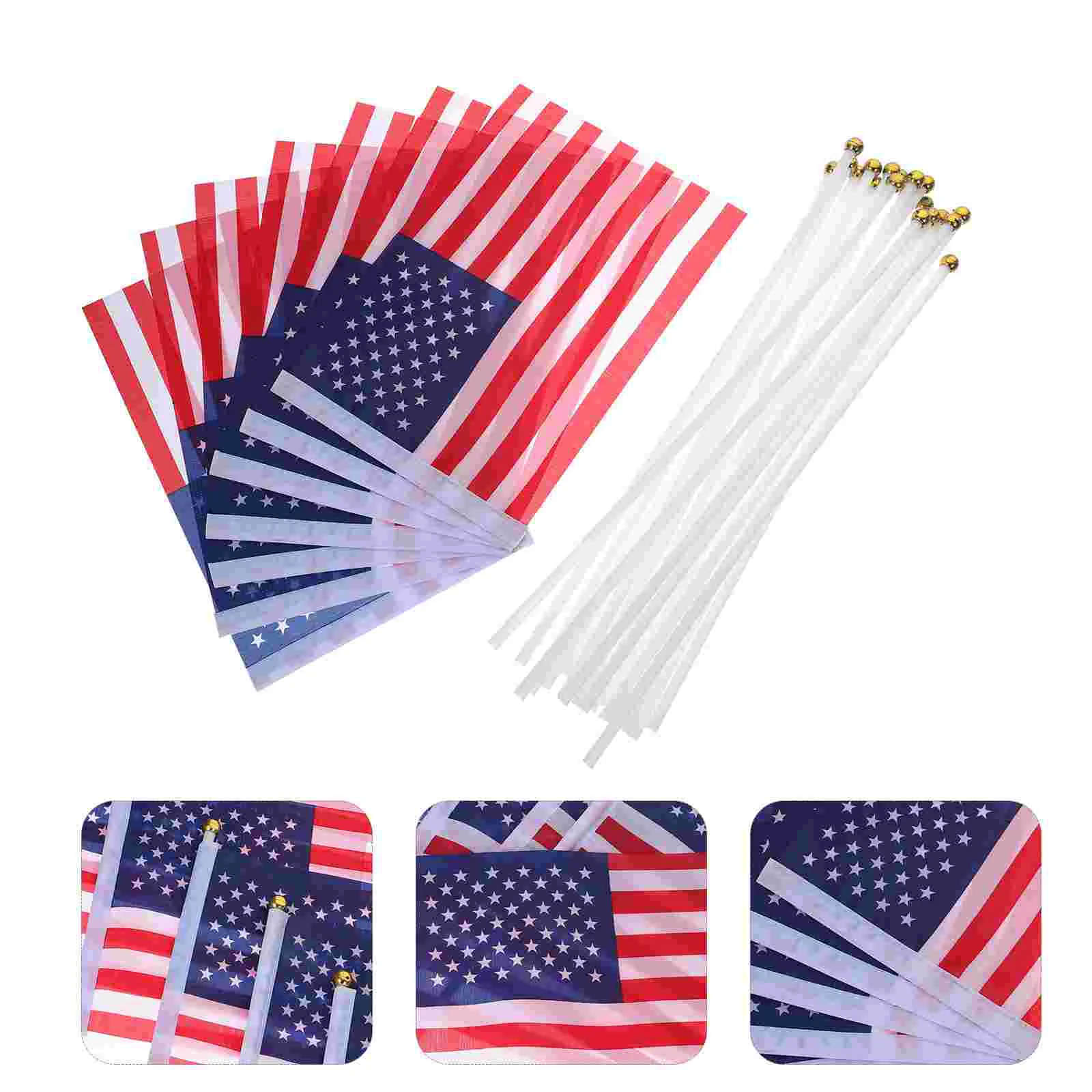 25pcs American Handheld Flags with Small Hand Flags Flags for Match Cheering Parades Sports
25pcs American Handheld Flags with Small Hand Flags Flags for Match Cheering Parades Sports