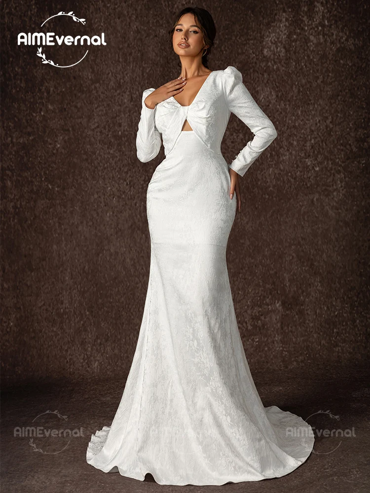 Modern White Wedding Party Dress 2024 Women High Waist Brush Train Robe Mermaid Jacquard Backless Vestidos Bridal Wedding Gown
Modern White Wedding Party Dress 2024 Women High Waist Brush Train Robe Mermaid Jacquard Backless Vestidos Bridal Wedding Gown