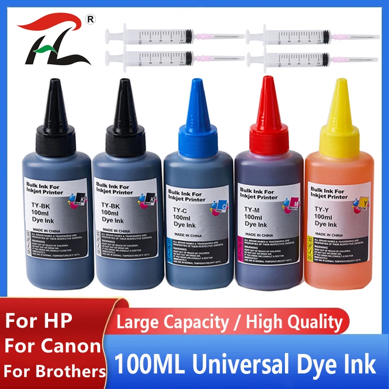

100ml Refill Ink Kit For HP 21 22 301 302 304 121 122 123 650 652 300 140 141 63 65 343 338 Printer Ink Cartridge