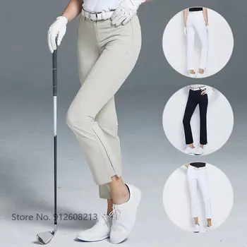 Calças Especiais de Golfe Femininas: Estilo e Conforto para o Dia a Dia 10 Love Golf Women Pants Ladies Casual Golf Split Trousers High Waist Dry Fit Sweatpant Girls Summer Flared Slim Sports Pants S-XL