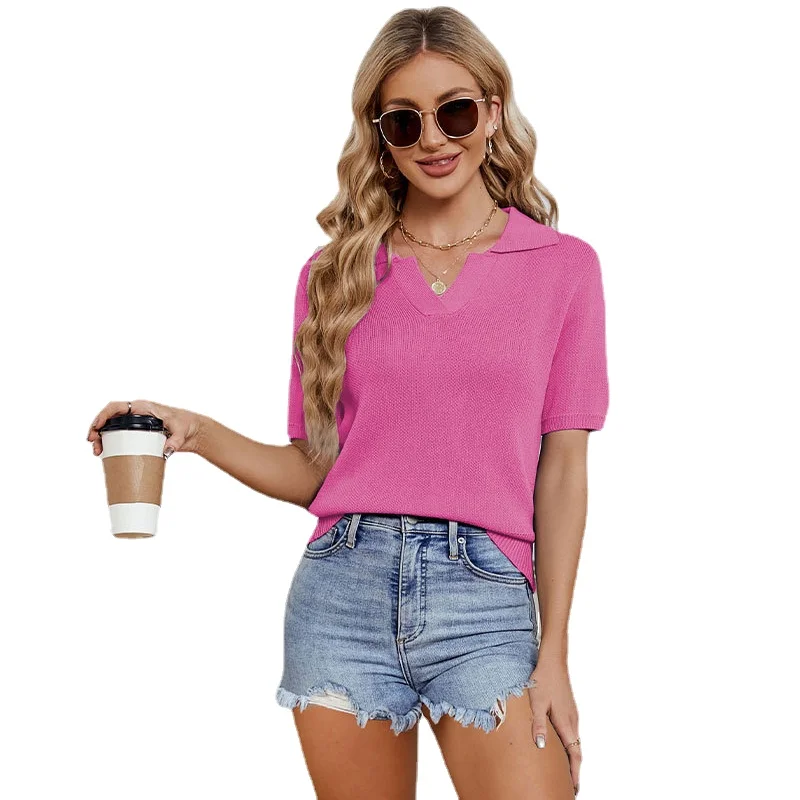 Summer 2023 Women's solid color T-shirts V Neck Summer Short Sleeve Tops Tees Ladies Clothes Female Fashion Streetwear
Summer 2023 Women's solid color T-shirts V Neck Summer Short Sleeve Tops Tees Ladies Clothes Female Fashion Streetwear