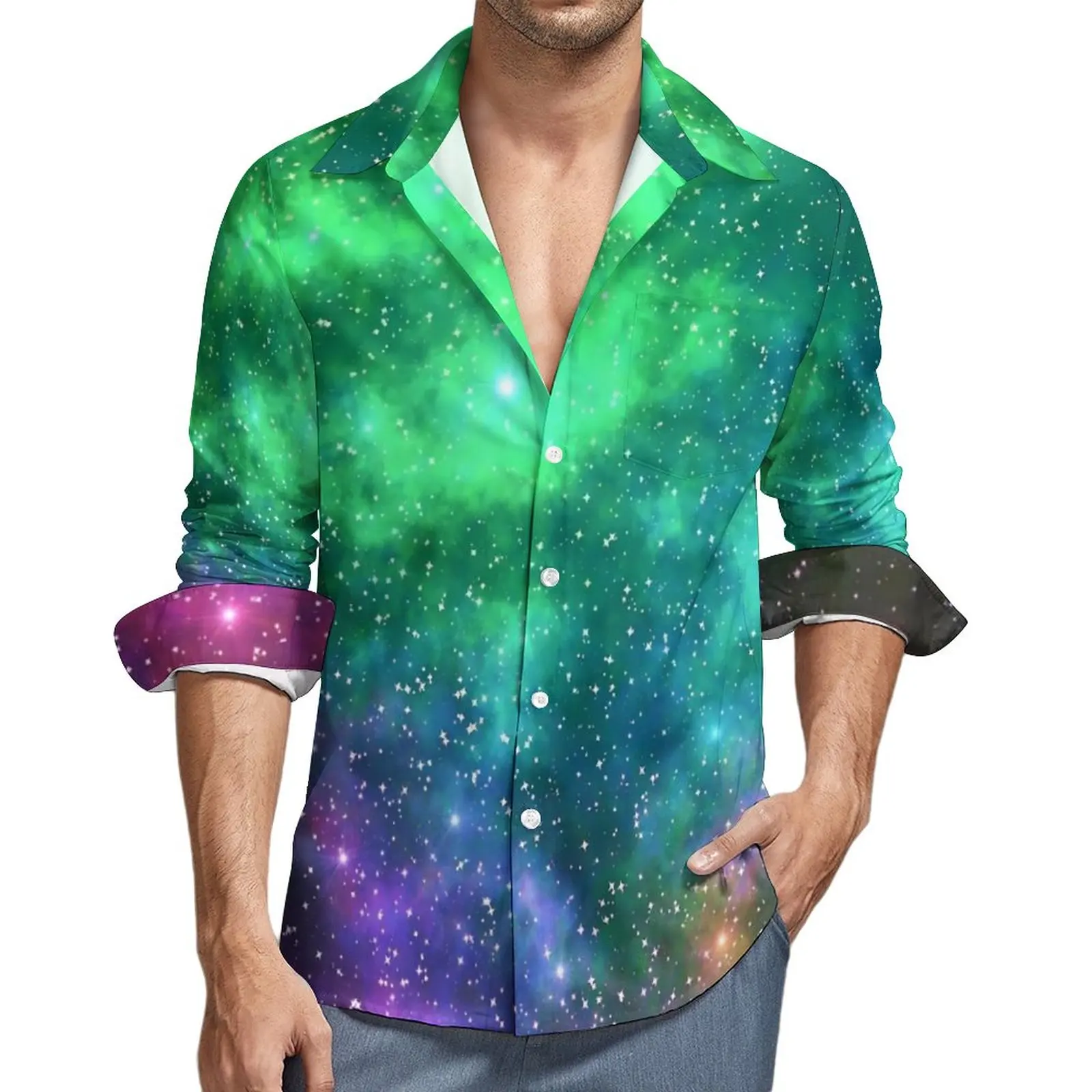Green Galaxy Shirt Colorful Print Casual Shirts Long Sleeve Pattern Aesthetic Blouses Autumn Retro Oversized Tops
Green Galaxy Shirt Colorful Print Casual Shirts Long Sleeve Pattern Aesthetic Blouses Autumn Retro Oversized Tops