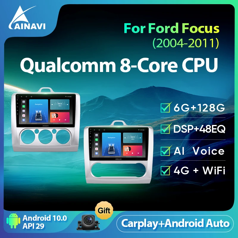 Мультимедийный плеер Ainavi для Ford Focus 2 3 Mk2 Mk3 2004 2005-2011 автомагнитола 2DIN Android
