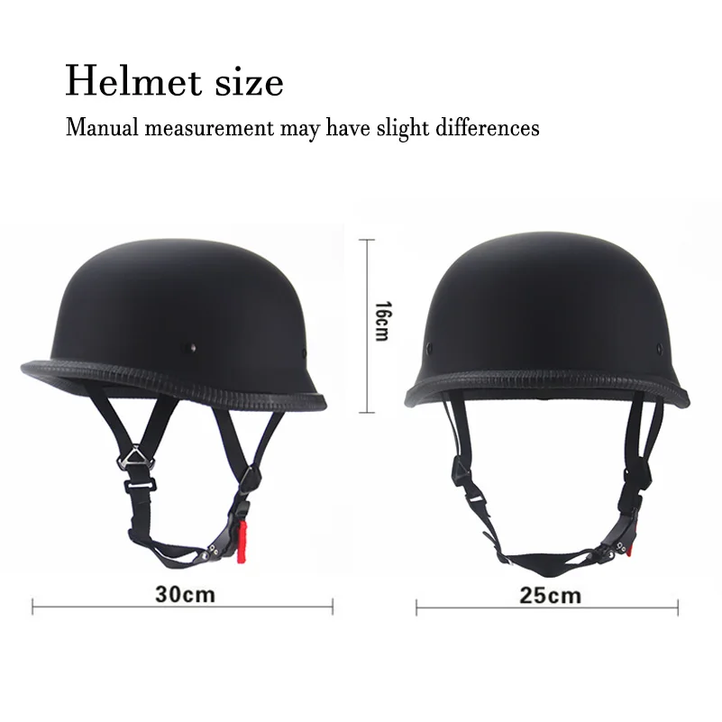 1X M/L/XL Vintage Motorcycle Cruiser Helmet Half Face German Helmet Motorcycle Helmet Bright Black Car-styling DOT 9 Mallzona S47c66a48fe074763bdb5c0637039eec7M 1X M/L/XL Vintage Motorcycle Cruiser Helmet Half Face German Helmet Motorcycle Helmet Bright Black Car-styling DOT Mallzona