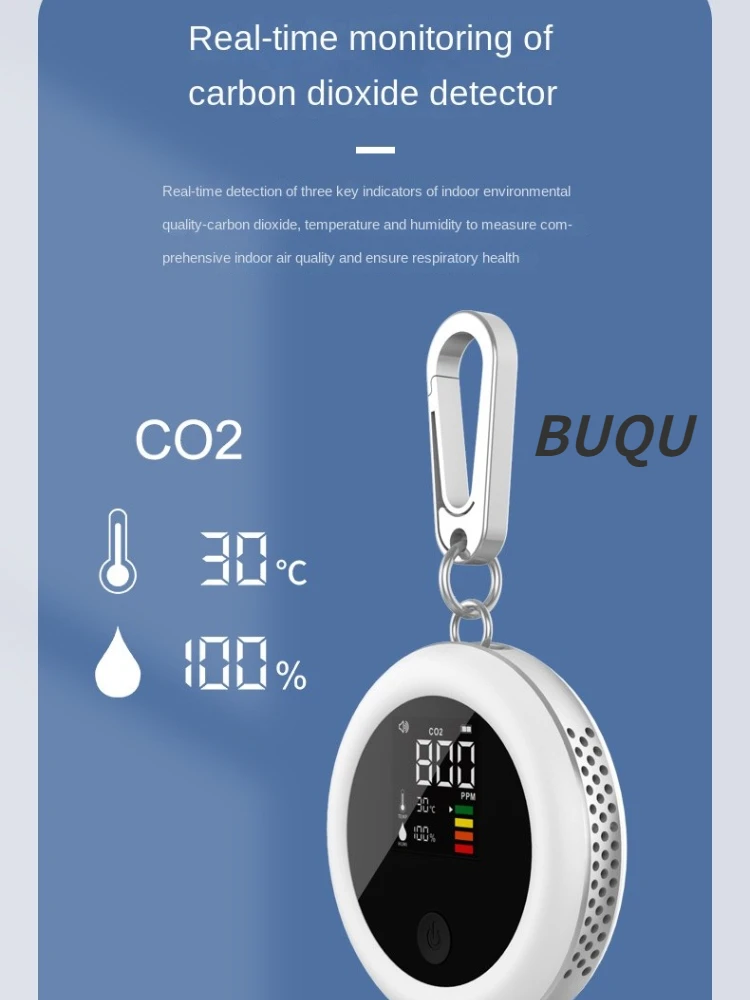 Carbon Dioxide Detector Temperature and Humidity Air Quality Detector Portable Hanging Buckle 3in1Infrared CO2 Quality Detection
Carbon Dioxide Detector Temperature and Humidity Air Quality Detector Portable Hanging Buckle 3in1Infrared CO2 Quality Detection