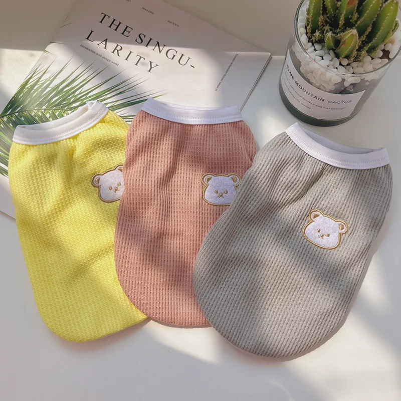 Classic Waffle Bear Vest Pet Cute Embroidered Cartoon Clothes Summer Breathable Jumper Solid Color Dog Clothes XS-XL
Classic Waffle Bear Vest Pet Cute Embroidered Cartoon Clothes Summer Breathable Jumper Solid Color Dog Clothes XS-XL