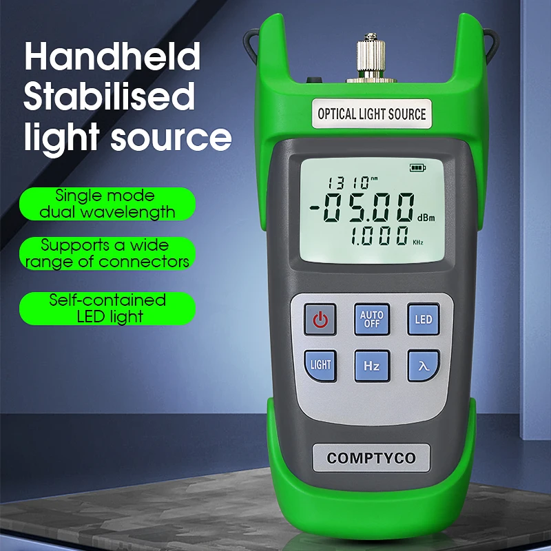 COMPTYCO AUA-D1315 Handheld Fiber Optic Stabilised Light Source 270/1000/2000Hz Optical Light Source Single Mode 1310/1550nm
COMPTYCO AUA-D1315 Handheld Fiber Optic Stabilised Light Source 270/1000/2000Hz Optical Light Source Single Mode 1310/1550nm