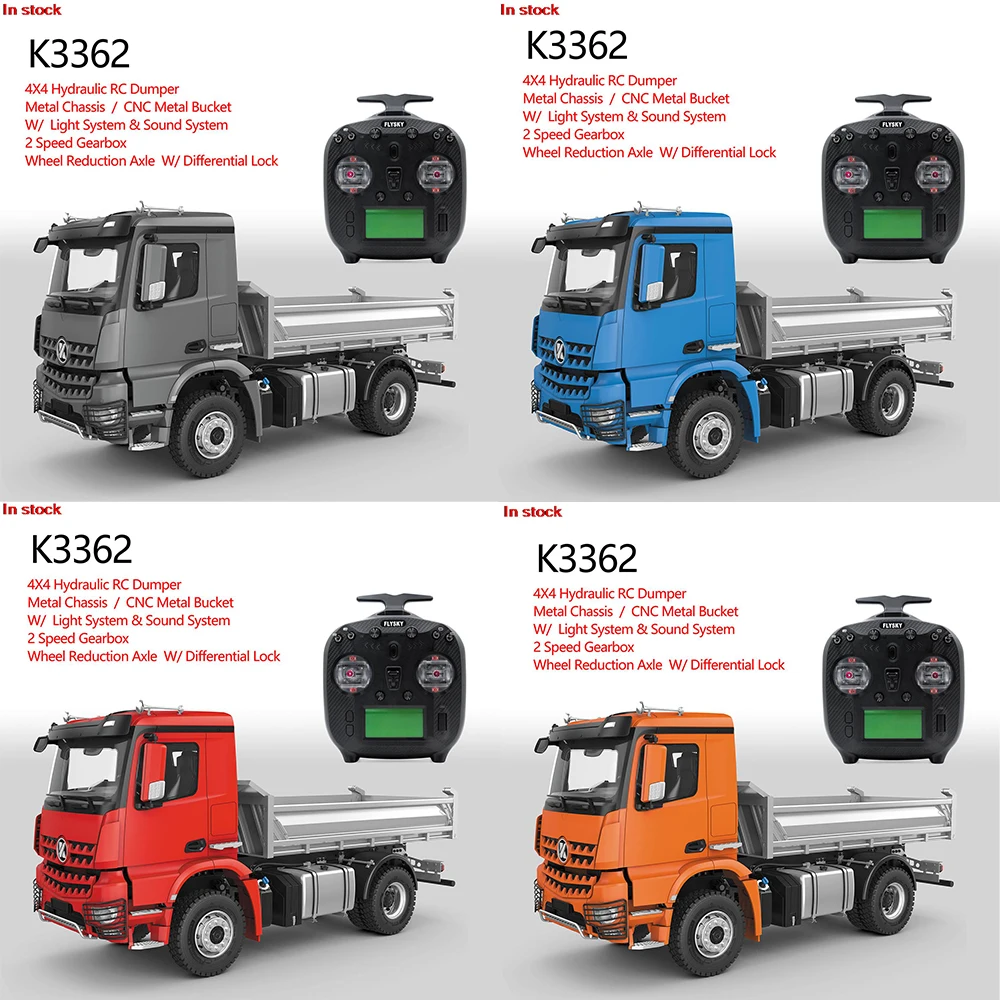 New HUINA Kabolite RC Hydraulic Dumper Truck K3362 4X4 RTR 1/14 Metal RC Car For Mercedes Benz 3348 Lock Gearbox Sevo ESC Bucket
New HUINA Kabolite RC Hydraulic Dumper Truck K3362 4X4 RTR 1/14 Metal RC Car For Mercedes Benz 3348 Lock Gearbox Sevo ESC Bucket