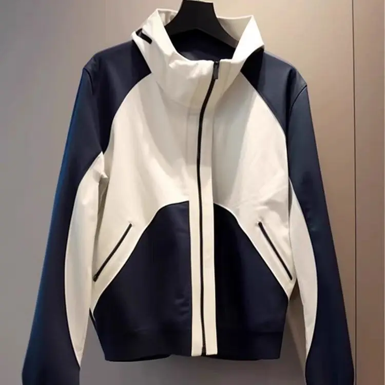 

Charge jacket with contrasting colors for women's 2024 new popular autumn high-end and super beautiful casual top