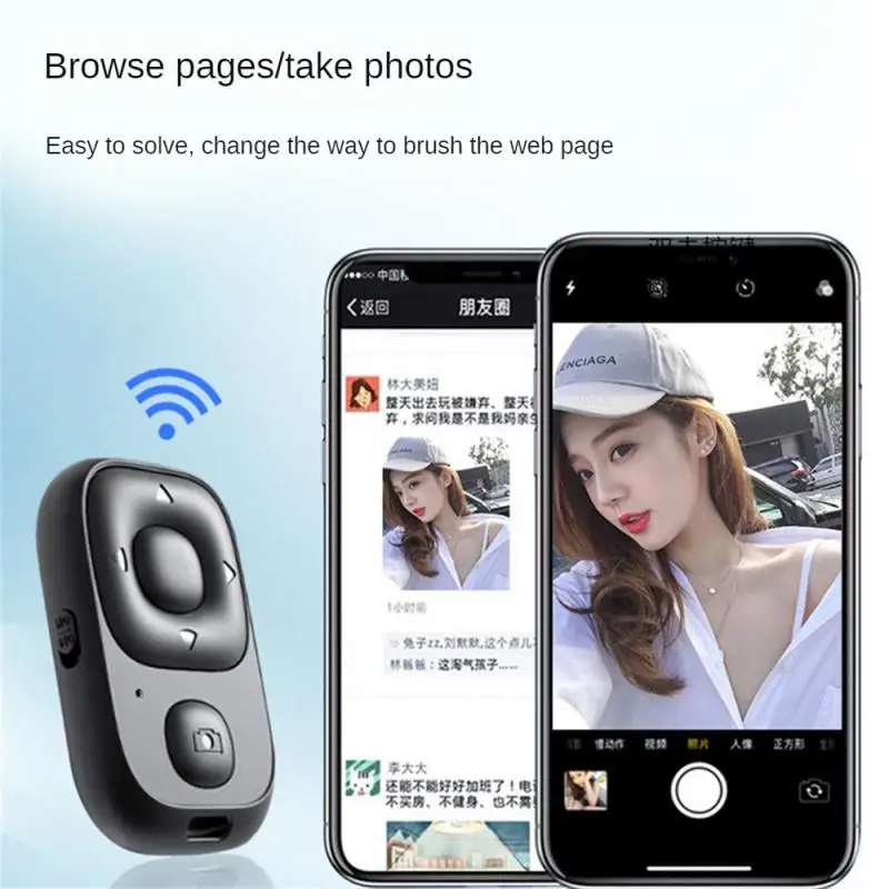 

Mini Wireless Selfie Remote Control Bluetooth-compatible Shutter Release Button Camera Phone Self-timer Page Turning Controller