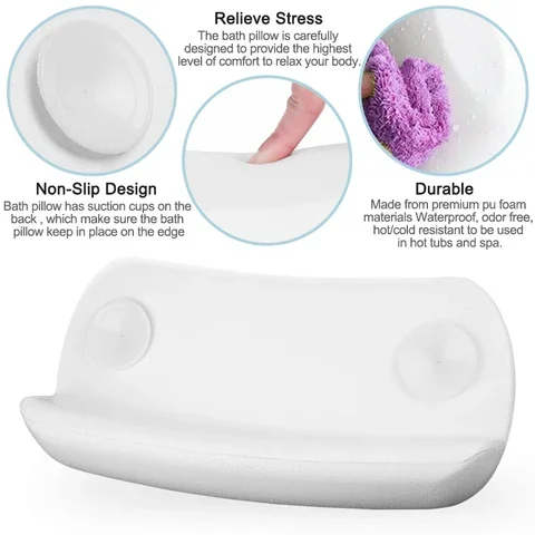 Bath Pillow for SPA, Soft Non-slip Bathtub Headrest Waterproof Bath Pillows with Suction Cups Easy To Clean Bathroom Accessories
Bath Pillow for SPA, Soft Non-slip Bathtub Headrest Waterproof Bath Pillows with Suction Cups Easy To Clean Bathroom Accessories