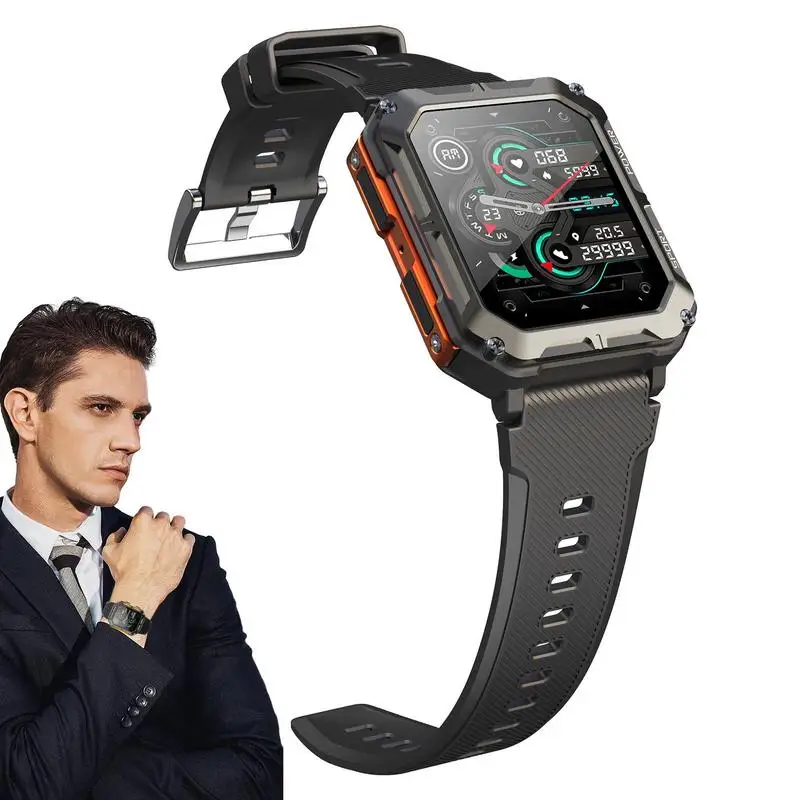 

Men Smart Watch Military Healthy Monitor Answer/Make Call 1.83 Inches HD Screen IP68 Waterproof Sports Smartwatches