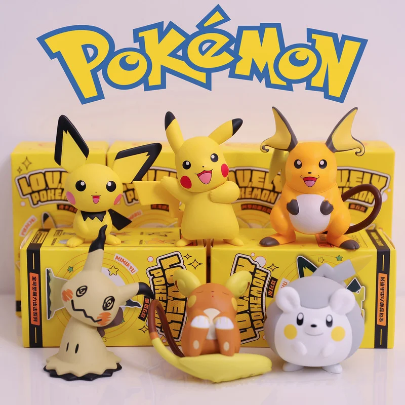Genuine Pokemon Anime Pet Elf pikachu Raichu Mimikyu Cute Doll Desktop Decoration PVC Model Statue Toy Children's Birthday Gifts
Genuine Pokemon Anime Pet Elf pikachu Raichu Mimikyu Cute Doll Desktop Decoration PVC Model Statue Toy Children's Birthday Gifts
