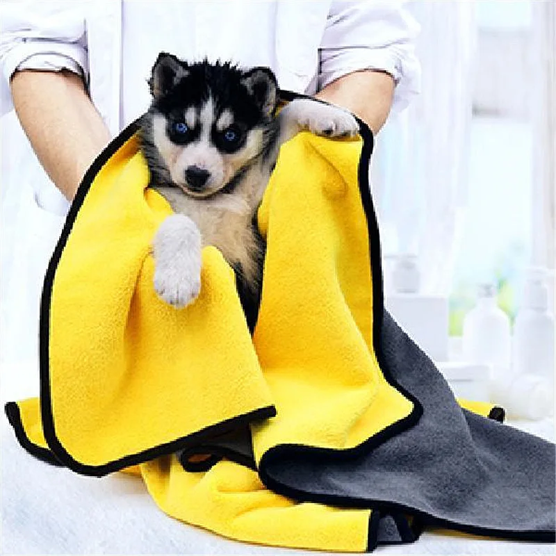 

Quick-Drying Dog And Cat Towels Soft Fiber Towels Absorbent Bath Towel Pet Bathrobe Convenient Cleaning Towel Dog Accessories