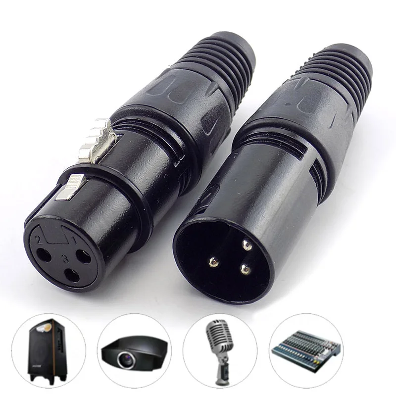 1 Pair Microphone Audio Cables Male+Female Plug 3-Pin XLR Adapter Cannon Mic Jack Connector Terminals Sound For Music Speaker
1 Pair Microphone Audio Cables Male+Female Plug 3-Pin XLR Adapter Cannon Mic Jack Connector Terminals Sound For Music Speaker