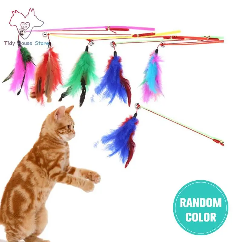 Pet Cat Bell The Dangle Colored Feathers High Elastic Rope Funny Playing Toy Fishing Rod Game Wand Feather Stick Toy
Pet Cat Bell The Dangle Colored Feathers High Elastic Rope Funny Playing Toy Fishing Rod Game Wand Feather Stick Toy