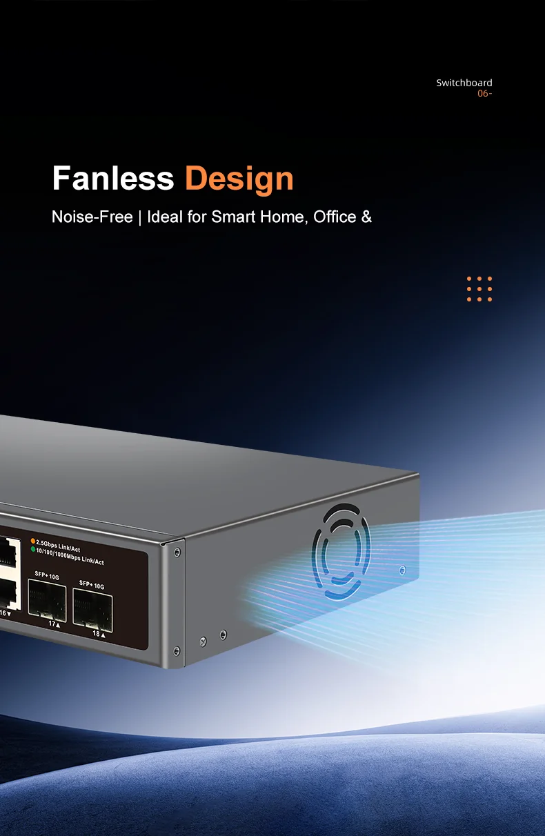 S47d7f49297784a298b0bc062c3c2e0025 KeepLiNK 18-Port Multi-Gigabit Unmanaged Network Switch 16 X 2.5Gb Ethernet + 2 X 10Gb SFP+ for High-Speed Data Networking