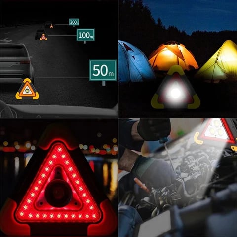 2-IN-1 Solar Emergency Triangular Roadside Warning Light Safety Emergency Breakdown Alarm lamp Portable Flashing light on hand 2-IN-1 Solar Emergency Triangular Roadside Warning Light Safety Emergency Breakdown Alarm lamp Portable Flashing light on hand
