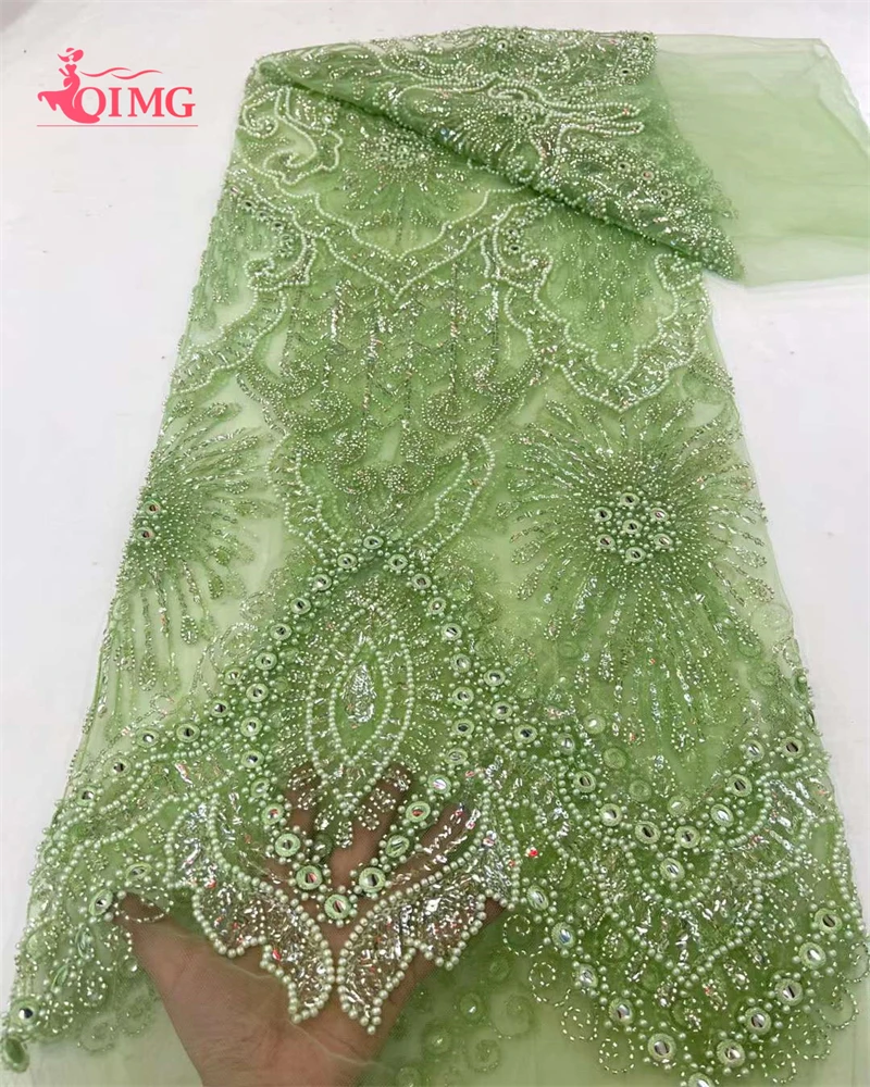 OIMG 2023 France High-End Handmade Beaded Lace Fabric Nigerian Embroidery 3D Beads Sequins Mesh Lace Fabric For Wedding Dress
OIMG 2023 France High-End Handmade Beaded Lace Fabric Nigerian Embroidery 3D Beads Sequins Mesh Lace Fabric For Wedding Dress