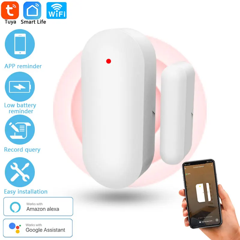 Tuya WiFi Door Sensor Door Open / Closed Detectors Home Security Alarm System Compatible With Alexa Google Home Smart Life APP
Tuya WiFi Door Sensor Door Open / Closed Detectors Home Security Alarm System Compatible With Alexa Google Home Smart Life APP