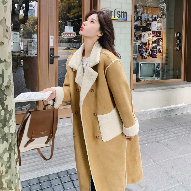 Lamb Wool Stitching Windbreaker Coat Winter New Style Two-sided Fur One-piece Thickened Lamb Wool Mid-length Jacket Women
Lamb Wool Stitching Windbreaker Coat Winter New Style Two-sided Fur One-piece Thickened Lamb Wool Mid-length Jacket Women