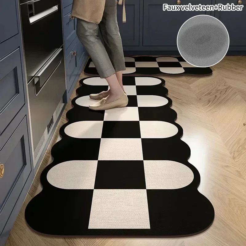 

Diatomite Mat Non-slip Kitchen Rug Super Absorbent Floor Mats Kitchen Long Carpets for Living Room Entrance Doormat Long Rugs
