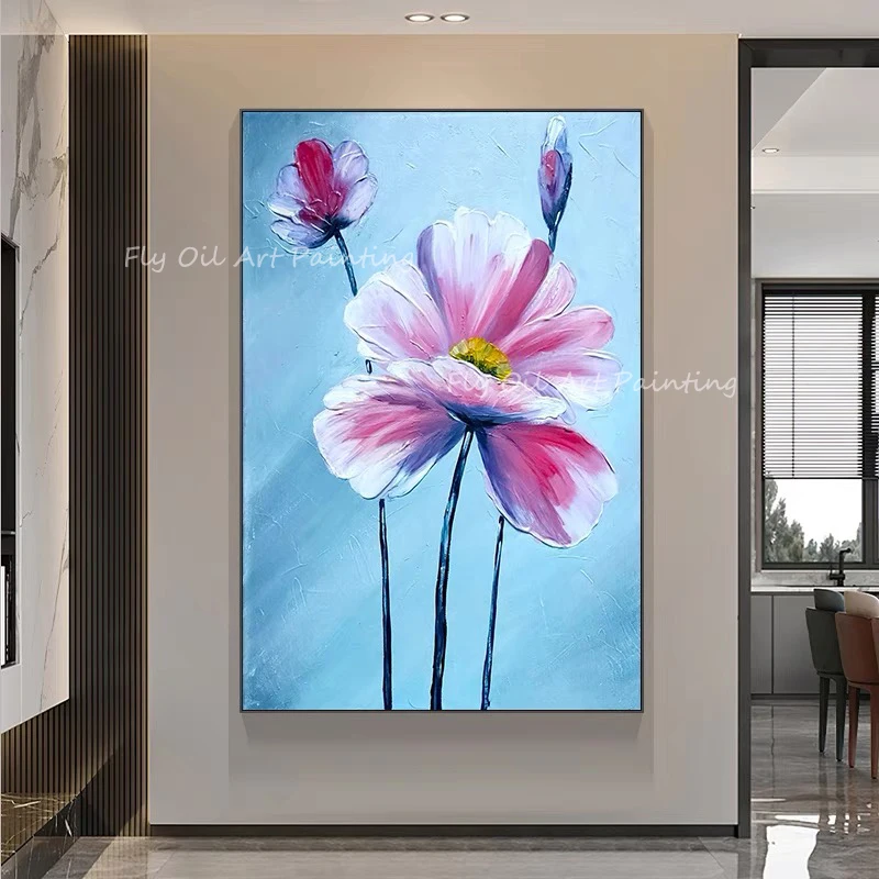 Large size Landscape pink flower blue scenery oil painting on canvas Handmade ModernTextured painting abstract painting gift
Large size Landscape pink flower blue scenery oil painting on canvas Handmade ModernTextured painting abstract painting gift