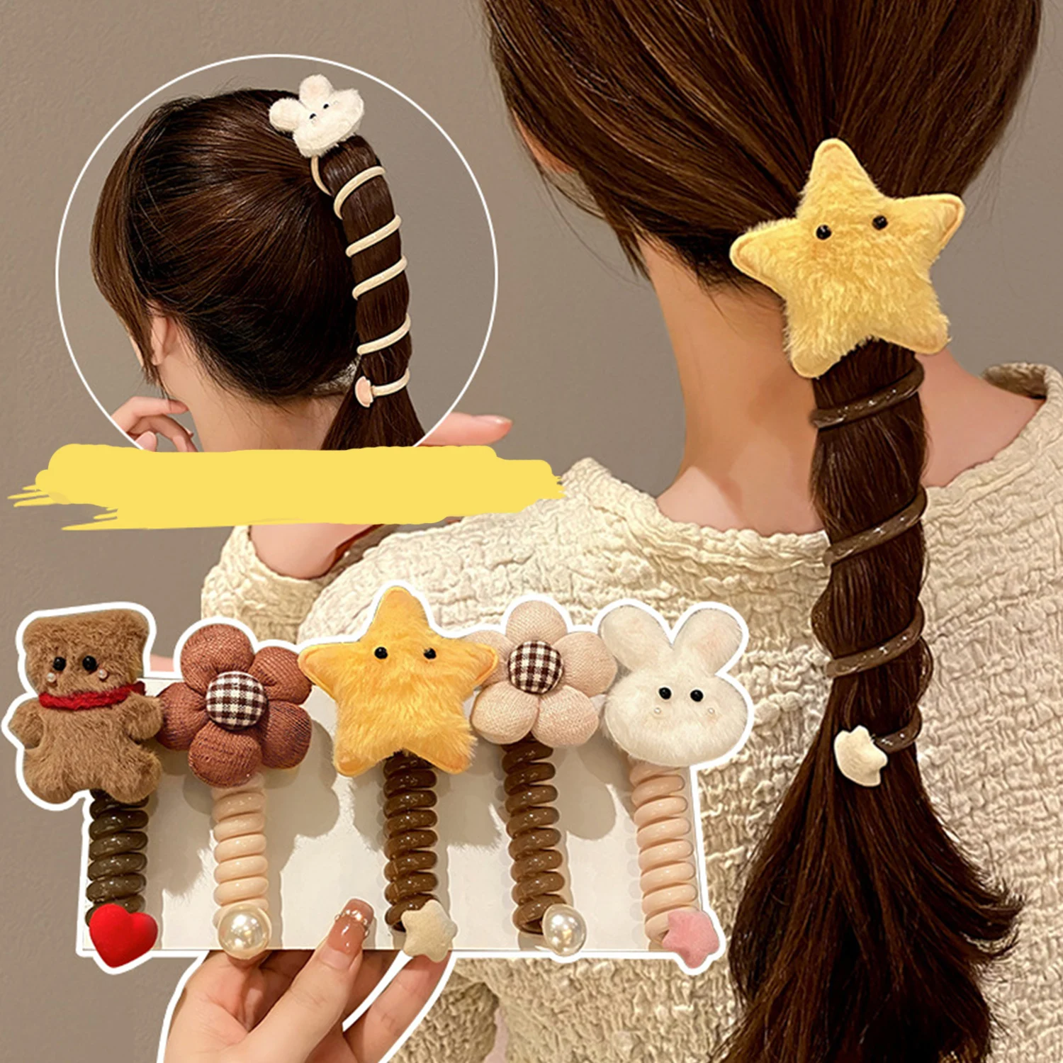 Plush Star Ponytail Elastic Hair Bands Rubber Hair Ties Bundle Scrunchies Telephone Wire Hair Accessories Fashion Women Headband
Plush Star Ponytail Elastic Hair Bands Rubber Hair Ties Bundle Scrunchies Telephone Wire Hair Accessories Fashion Women Headband