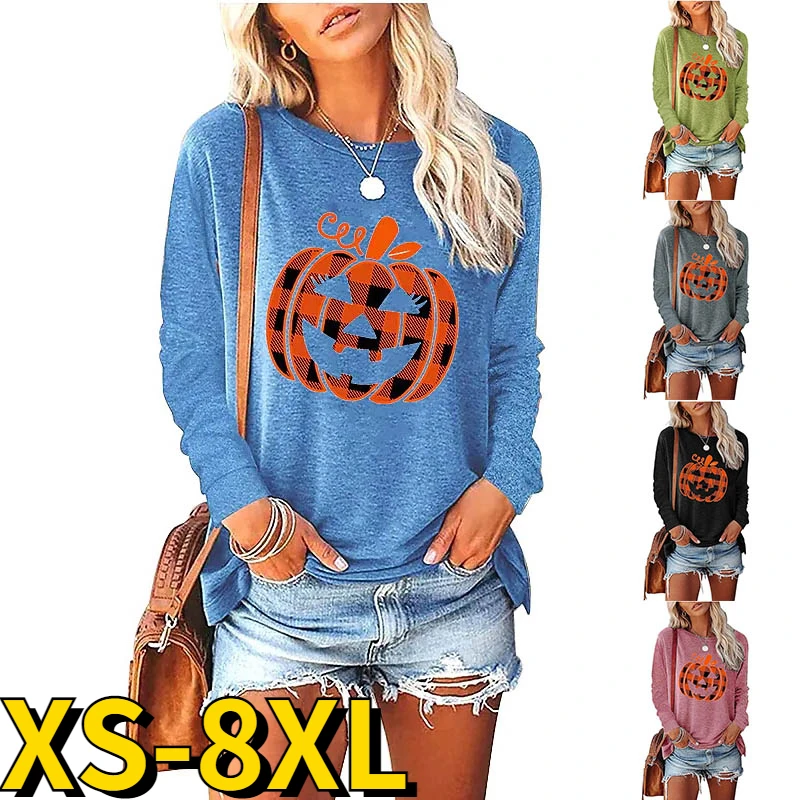 2022 Autumn Women's Pumpkin Printing Slim Tops Round Neck Oversized T-shirt Winter Daily Fashion All Saints' Day Long Sleeve
2022 Autumn Women's Pumpkin Printing Slim Tops Round Neck Oversized T-shirt Winter Daily Fashion All Saints' Day Long Sleeve