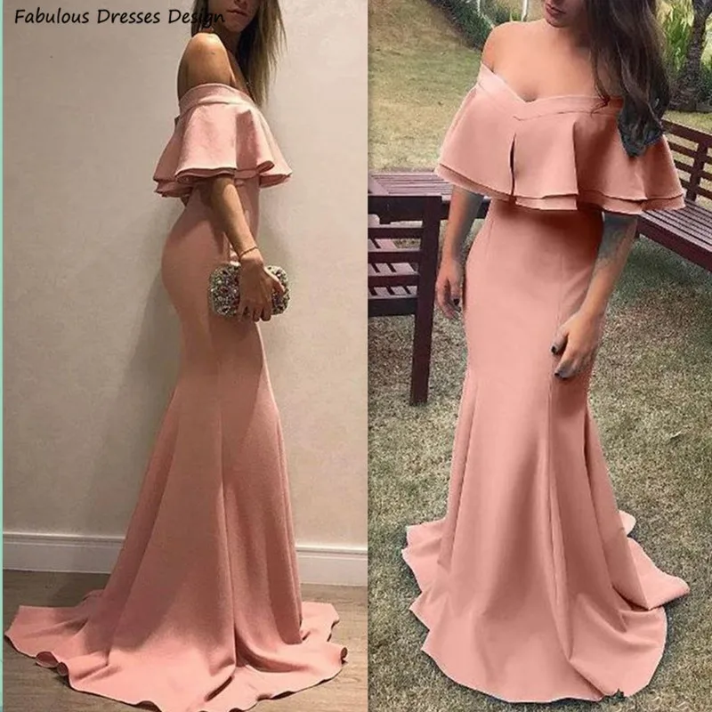 Off Shoulder Ruffles Evening Dresses Satin Long Mermaid V-neck Women Trumpet Prom Gowns Backless 2024 Wedding Party Dress
Off Shoulder Ruffles Evening Dresses Satin Long Mermaid V-neck Women Trumpet Prom Gowns Backless 2024 Wedding Party Dress