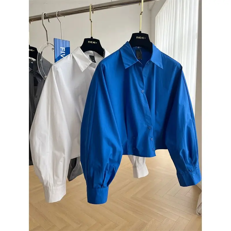 

2023 Diagonal Placket Long Sleeved Casual Shirt Spring And Autumn Style Lapel Commuting Top