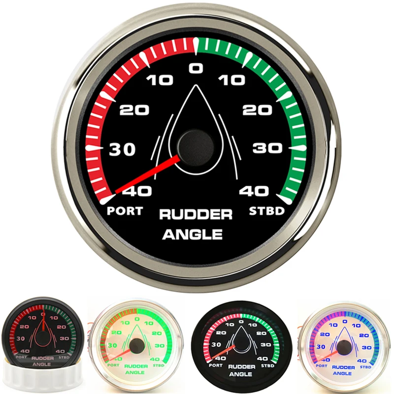 

New Arrival Marine Rudder Angle Gauges 85mm 0-190ohm Rudder Angle Meters with Red Green Blue White Yellow Orange Backlight 9-32v