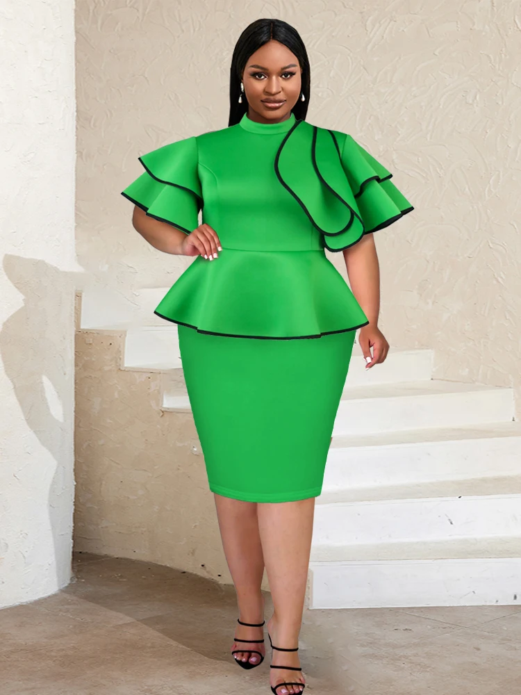 AOMEI 4XL Christmas Party Dress Women High Neck Peplum Elegant Ruffles Short Sleeve Evening Cocktail Event Gowns Knee Length New
AOMEI 4XL Christmas Party Dress Women High Neck Peplum Elegant Ruffles Short Sleeve Evening Cocktail Event Gowns Knee Length New