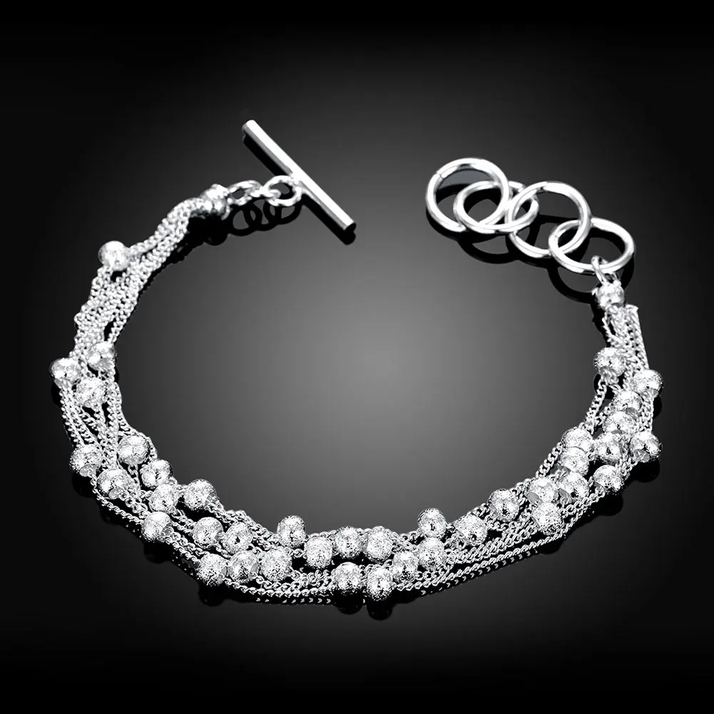 Hot korean fine 925 Sterling silver Frosted Tassel Beads Chain Bracelets for women noble Wedding party Gifts fashion Jewelry
Hot korean fine 925 Sterling silver Frosted Tassel Beads Chain Bracelets for women noble Wedding party Gifts fashion Jewelry